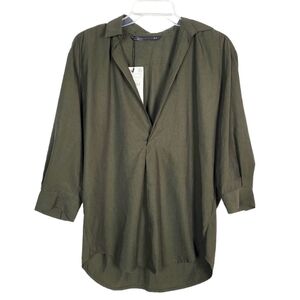 ZARA collared v neck blouse